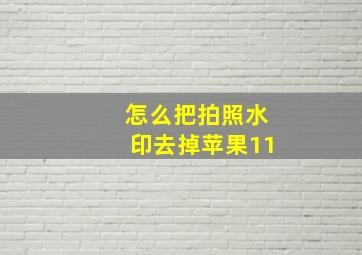 怎么把拍照水印去掉苹果11