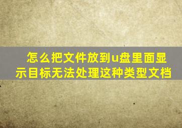 怎么把文件放到u盘里面显示目标无法处理这种类型文档