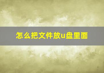 怎么把文件放u盘里面