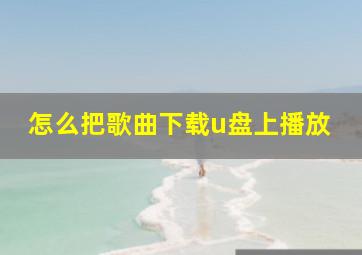 怎么把歌曲下载u盘上播放