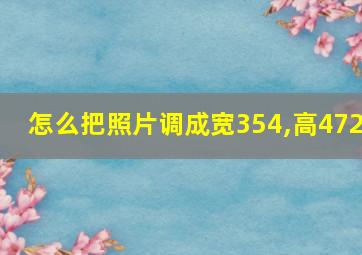 怎么把照片调成宽354,高472