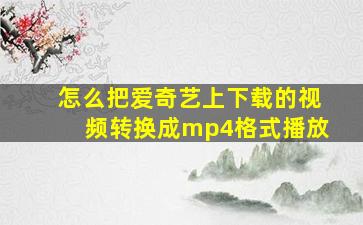 怎么把爱奇艺上下载的视频转换成mp4格式播放