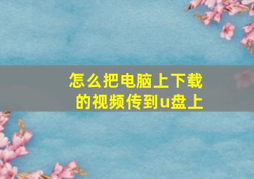 怎么把电脑上下载的视频传到u盘上