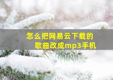 怎么把网易云下载的歌曲改成mp3手机