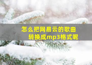 怎么把网易云的歌曲转换成mp3格式呢