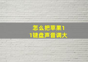 怎么把苹果11键盘声音调大