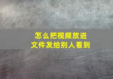 怎么把视频放进文件发给别人看到