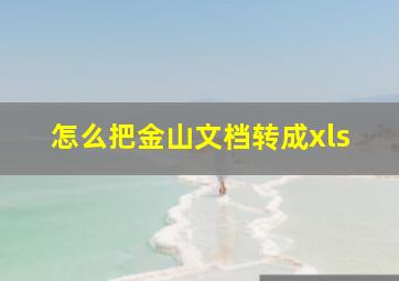 怎么把金山文档转成xls