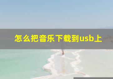 怎么把音乐下载到usb上