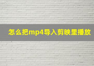 怎么把mp4导入剪映里播放