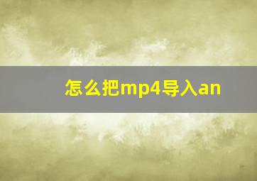 怎么把mp4导入an