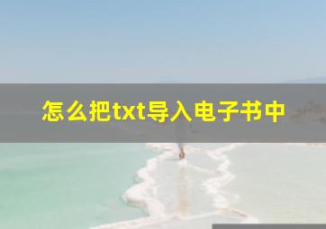 怎么把txt导入电子书中