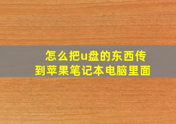 怎么把u盘的东西传到苹果笔记本电脑里面