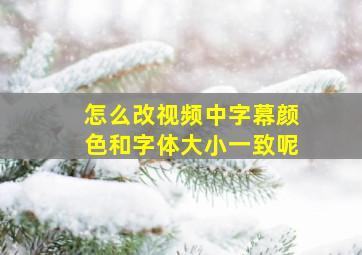 怎么改视频中字幕颜色和字体大小一致呢