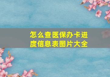 怎么查医保办卡进度信息表图片大全