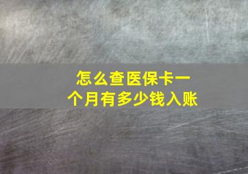 怎么查医保卡一个月有多少钱入账