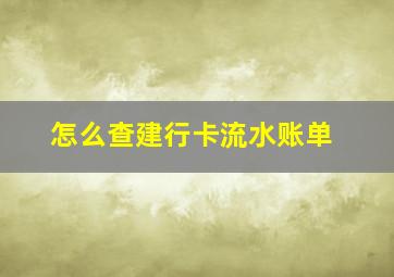 怎么查建行卡流水账单