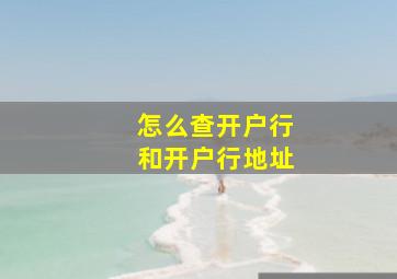 怎么查开户行和开户行地址