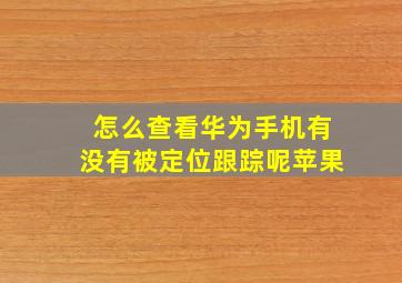 怎么查看华为手机有没有被定位跟踪呢苹果