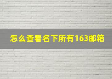 怎么查看名下所有163邮箱