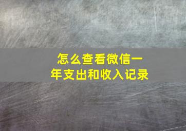 怎么查看微信一年支出和收入记录