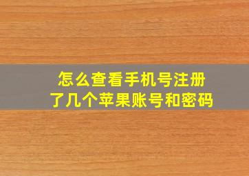 怎么查看手机号注册了几个苹果账号和密码