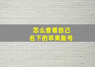 怎么查看自己名下的苹果账号