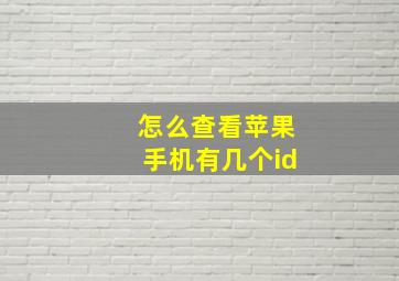 怎么查看苹果手机有几个id