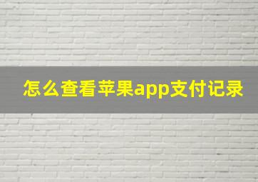 怎么查看苹果app支付记录