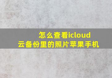 怎么查看icloud云备份里的照片苹果手机