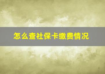 怎么查社保卡缴费情况