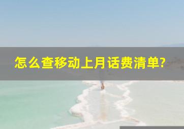 怎么查移动上月话费清单?