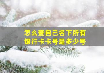 怎么查自己名下所有银行卡卡号是多少号