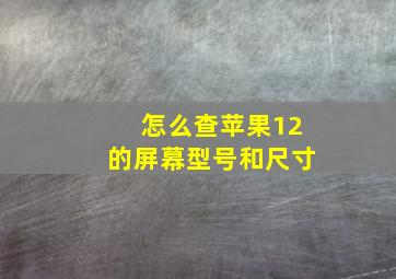 怎么查苹果12的屏幕型号和尺寸