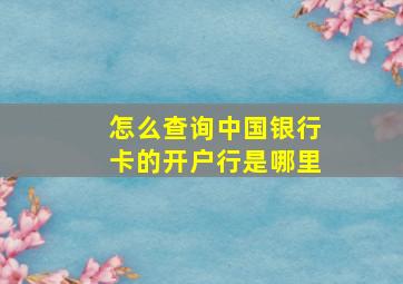 怎么查询中国银行卡的开户行是哪里