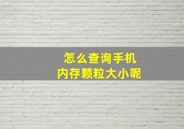 怎么查询手机内存颗粒大小呢