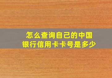 怎么查询自己的中国银行信用卡卡号是多少