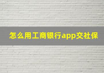 怎么用工商银行app交社保