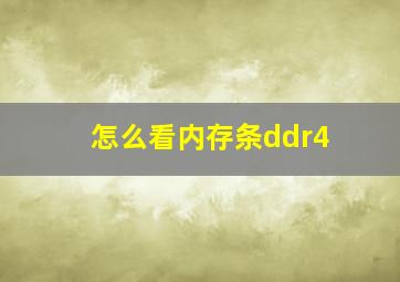 怎么看内存条ddr4