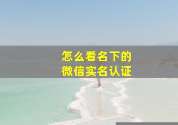 怎么看名下的微信实名认证