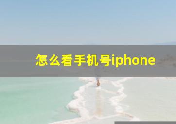 怎么看手机号iphone