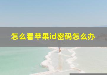 怎么看苹果id密码怎么办