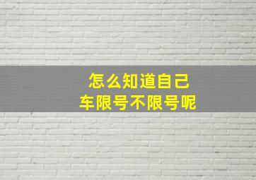 怎么知道自己车限号不限号呢