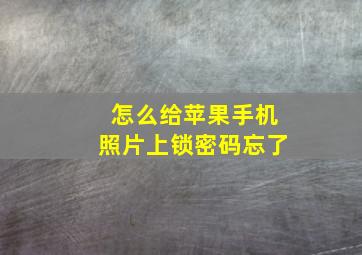 怎么给苹果手机照片上锁密码忘了