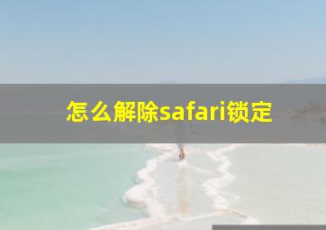 怎么解除safari锁定