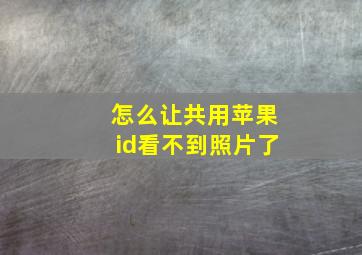 怎么让共用苹果id看不到照片了