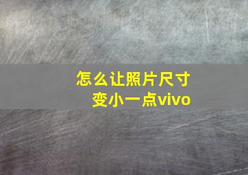 怎么让照片尺寸变小一点vivo