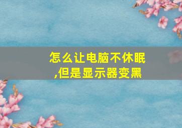 怎么让电脑不休眠,但是显示器变黑