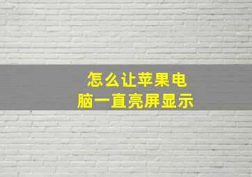 怎么让苹果电脑一直亮屏显示