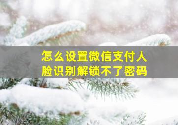 怎么设置微信支付人脸识别解锁不了密码